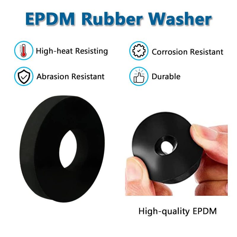 Neoprene Rubber Washer Spacers – 2" OD X 7/8" ID X 1/8" Thick – 10 Pack, USA Made