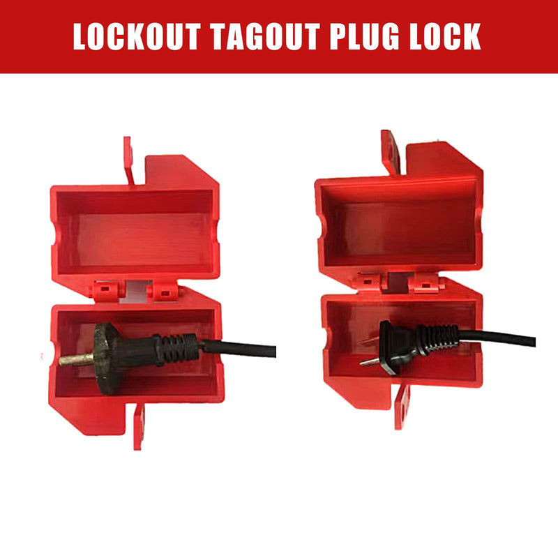 Lockout Tagout Plug Lock 4-Pack - Universal Electrical Plug Lockout For 110V & 220V Outlets, OSHA Compliant
