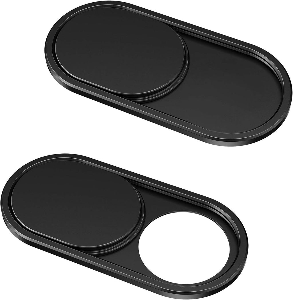 [Australia - AusPower] - Webcam Cover Slide[2-Pack], 0.023 Inch Ultra-Thin Metal Web Camera Cover for Macbook Pro, iMac, Laptop, PC, iPad Pro, iPhone 8/7/6 Plus, Protect Your Visual Privacy [Black] Black-2 Pcs 