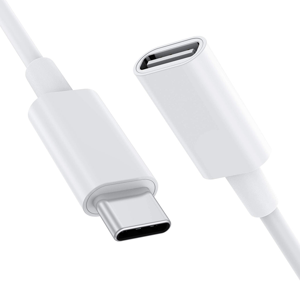 [Australia - AusPower] - CONMDEX USB C Extension Cable for Mag-Safe Charger PS5 Controller Charging, 9V 3A USB Type C Female to Male Extender Cord for Mag- Safe Charger iPhone 15/14/13 HomePod and More White (6.6FT / 2M) 6.6 FT 1 