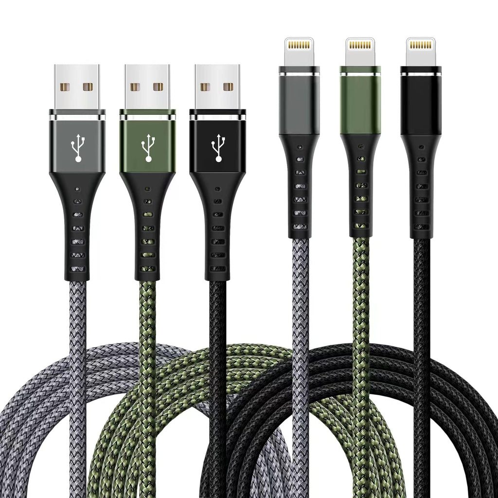 [Australia - AusPower] - [Apple MFi Certified] iPhone Charger Fast Charging 3-Pack 3FT Lightning Cable Nylon Braided iPhone Charger Cord Compatible with iPhone 14 13 12 11 Pro Max XR XS X 8 7 6 Plus SE iPad and More 3FT 