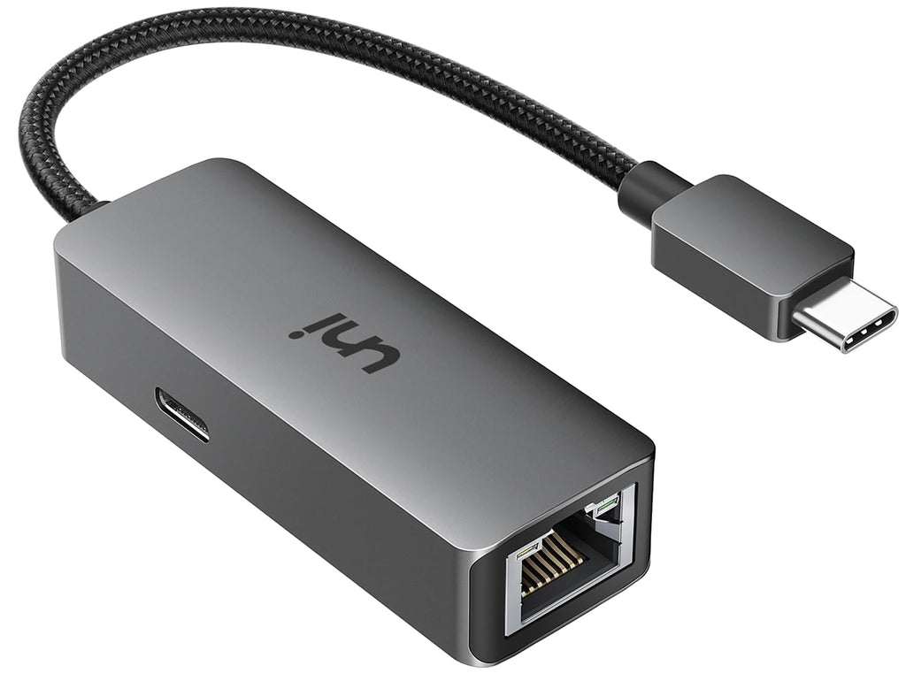 [Australia - AusPower] - uni USB C to Ethernet Adapter with 100W Charging Port, 1Gbps Ethernet to USB C - Gigabit RJ45 LAN Network Adapter with Power Delivery, Ethernet Adapter for Laptop, MacBook Pro/Air, Dell XPS 