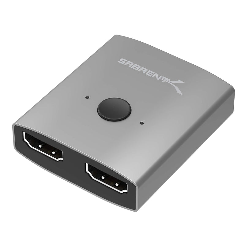 [Australia - AusPower] - SABRENT 2 Input 1 Output 4K, 2K, and 3D Support Dual HDMI 2 Port Aluminum Sharing Switch, Supports HD for Xbox PS5/4/3/ Roku or HDTV Fire Stick (DA-HSW2) 