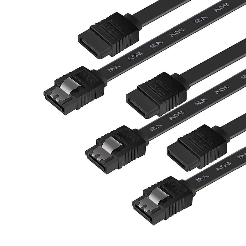 [Australia - AusPower] - BENFEI SATA Cable III, 3 Pack SATA Cable III 6Gbps Straight HDD SDD Data Cable with Locking Latch 18 Inch Compatible for SATA HDD, SSD, CD Driver, CD Writer - Black 180-180 degree 