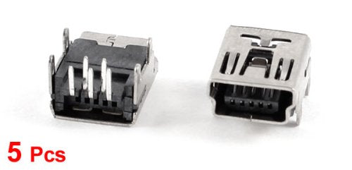 QMseller 12 PcsMini USB Type B Female Socket 5-Pin Right Angle Dip Jack