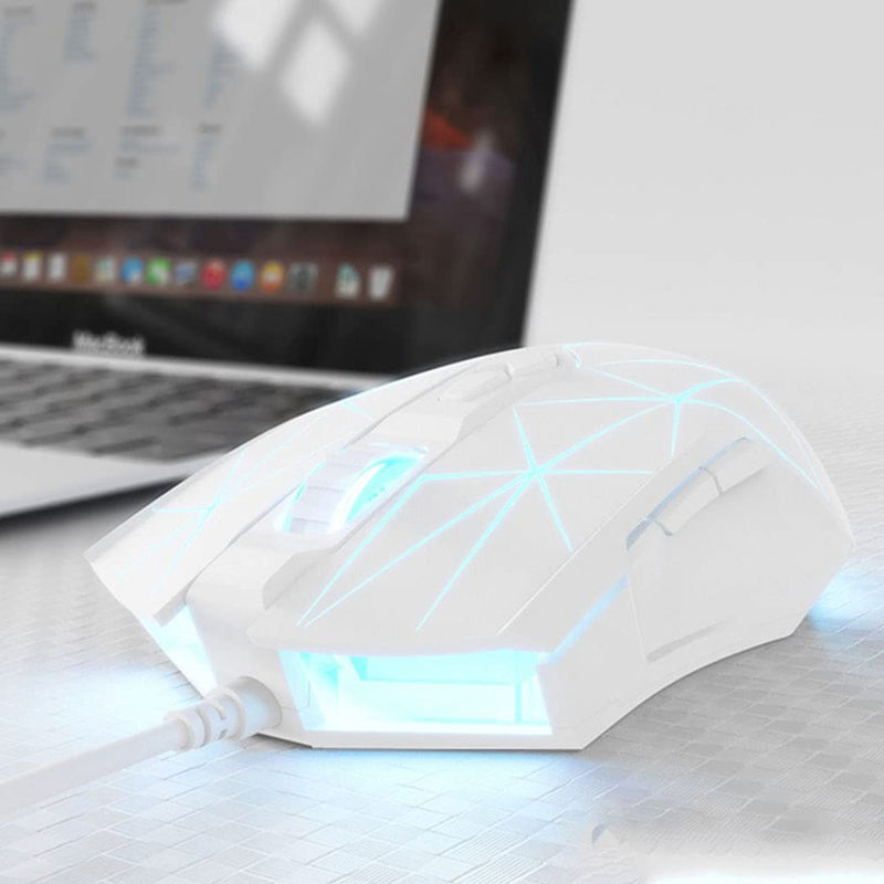 FELICON RGB Gaming Mouse - Lightweight, 7 Programmable Buttons, Ergonomic USB Mouse For PC, Mac, Linux (Pink Star White)