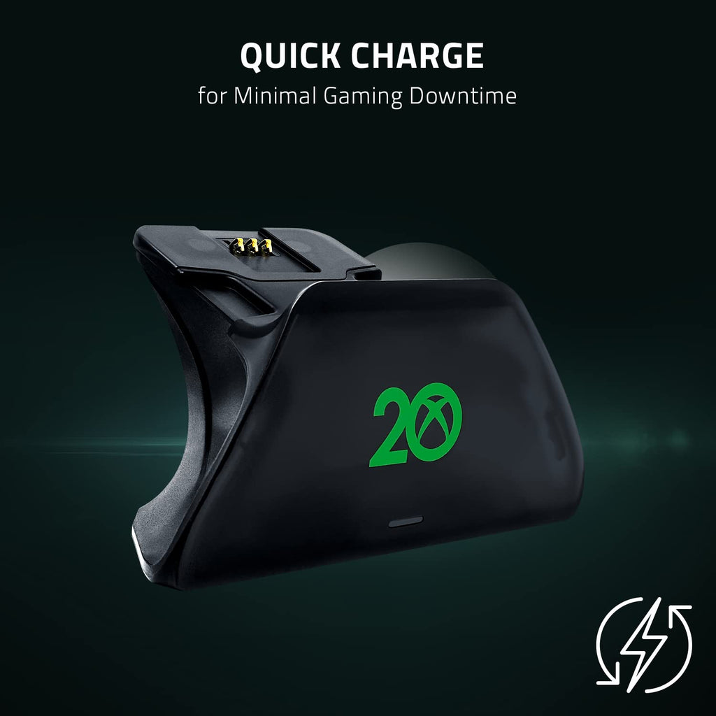 [Australia - AusPower] - Razer Universal Quick Charging Stand for Xbox Series X|S: Magnetic Secure Charging - Perfectly Matches 20th Anniversary Xbox Wireless Controller - USB Powered (Controller Sold Separately) Xbox 20th Anniversary 