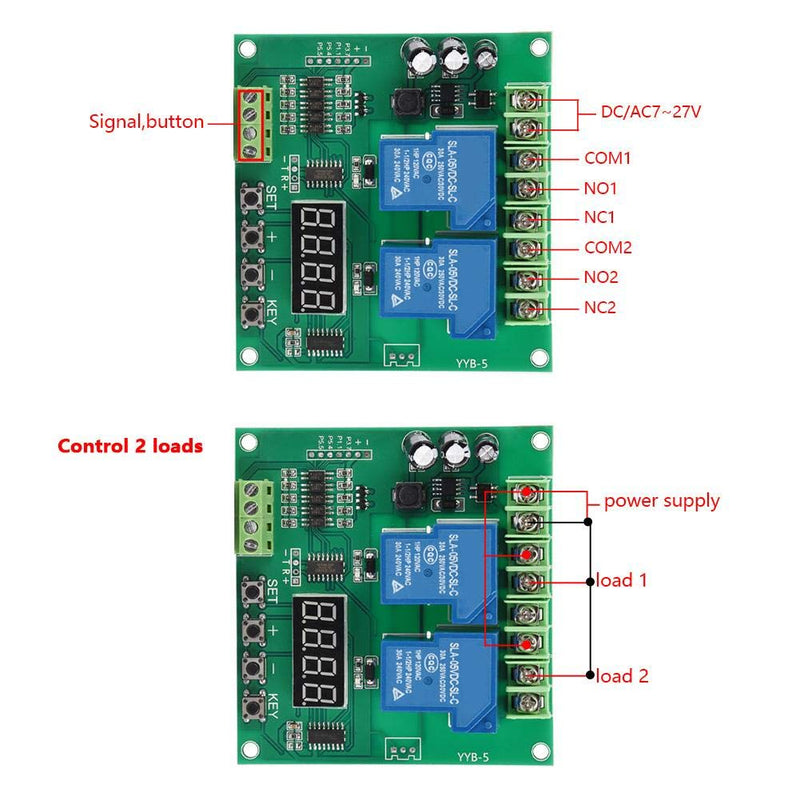 Előre / hátrameneti motorvezérlő tábla YYB-5 12V 24V motor Két relé Előre / hátrameneti motorvezérlő tábla YYB-5 12V 24V motor Két relé