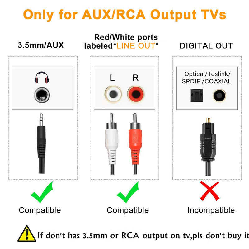 [Australia - AusPower] - Bluetooth Transmitter for TV PC, (3.5mm, RCA, Computer USB Digital Audio) Dual Link Wireless Audio Adapter for Headphones, Low Latency, USB Power Supply 