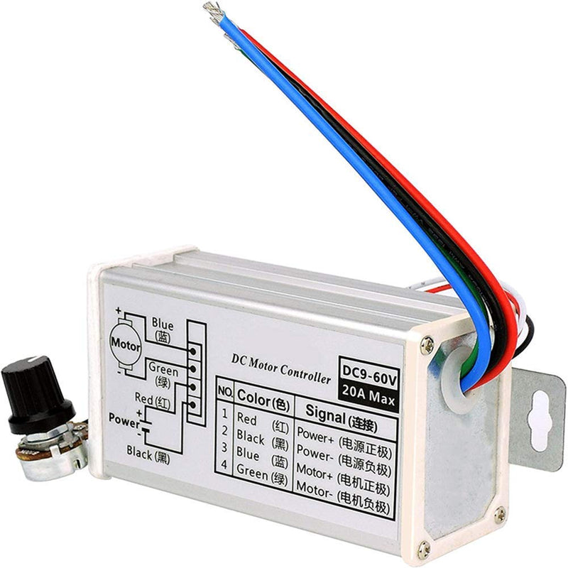 DC 12V-48V 40A PWM Motor Speed Controller – 0-100% Adjustable Brush Module