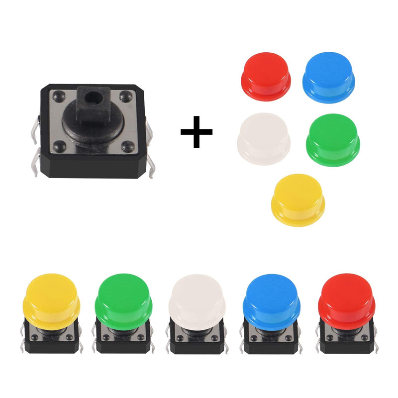 25pcs Tactile Push Button Switch Momentary 12X12X7... - Grandado 25pcs Tactile Push Button Switch Momentary 12X12X7... - Grandado