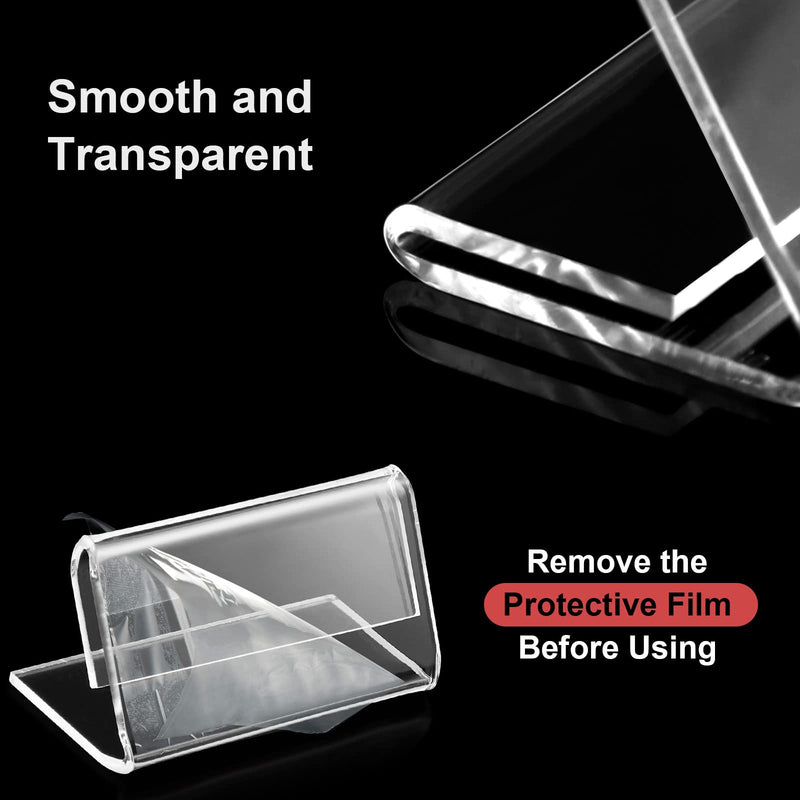 200 Pieces Mini Acrylic Sign Display Holder Clear Plastic Label Holders