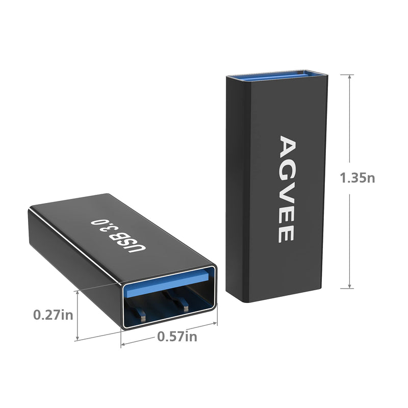 Agvee 4 Pack Usb A 30 Female To Usb A 30 Female Adapter Usb 30 Converter Coupler Extension 4385