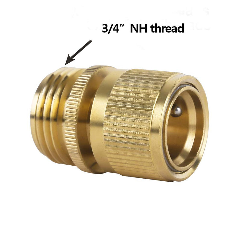 HQMPC Garden Hose Quick Connect Solid Brass Quick Connector Garden Hose