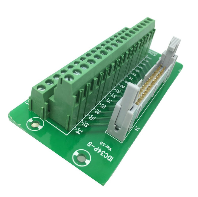 Gimax IDC34 male to 34P terminal block breakout board IDC34 connector PLC relay adapter DIN Rail Gimax IDC34 male to 34P terminal block breakout board IDC34 connector PLC relay adapter DIN Rail