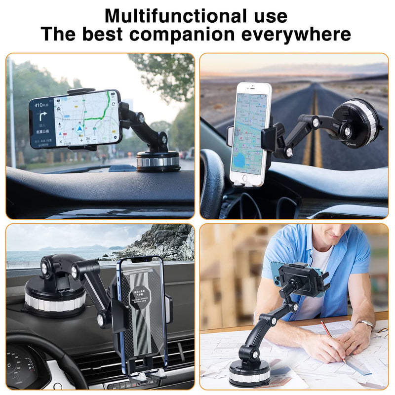 [Australia - AusPower] - (Patented Product) Car Phone Holder, Car Dashboard, Windshield Phone Holder, Suitable for iPhone, Samsung, and Smart Phones，3-Stage Adjustable Long Arm Suction Cup Mobile Phone Holder Long arm bracket 