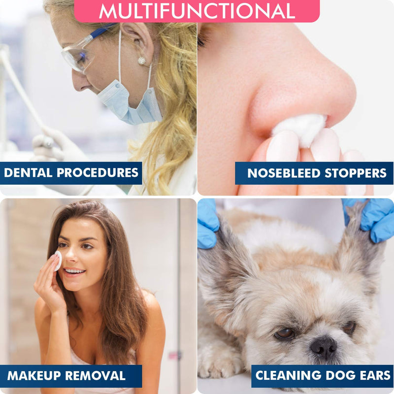 800 Dental Gauze Rolls, Cottons Pads for Dentists, Rolled Cotton Ball