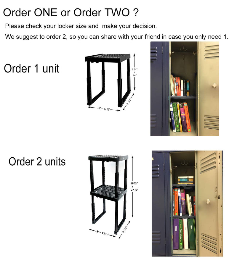 Locker Organizer Shelf， Adjustable Width and Height , Ideal Locker for
