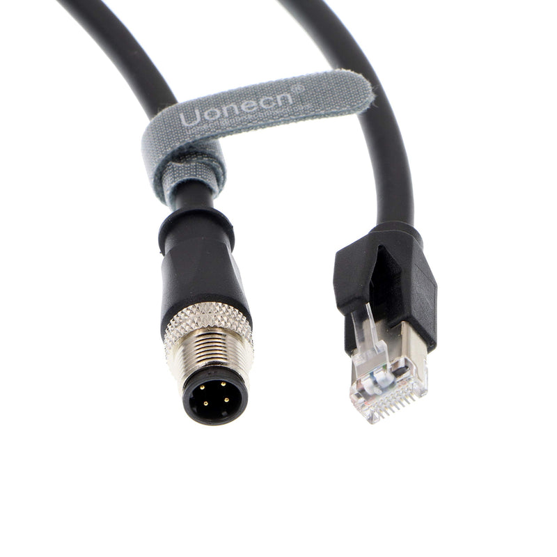 Right Angle M12 4 Position D Code Male 4pin Ethernet Shielded Cable To RJ45 Connector Network Molded Industrial Cat6 Cable