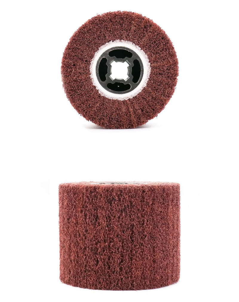 QWORK 120x100mm 60 Grit NonWoven Abrasive Flap Wire Drawing Polishing