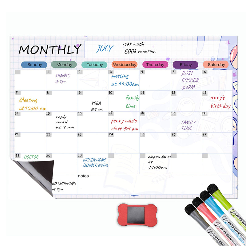 Dry Erase Calendar Kit Calendar for Refrigerator Monthly