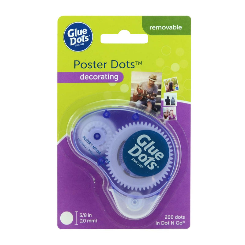 [Australia - AusPower] - Glue Dots N' Go Dispenser with 200 (.375'') Removable Poster Dots, Clear (24233), 1 Pack Poster Dots Dispenser 