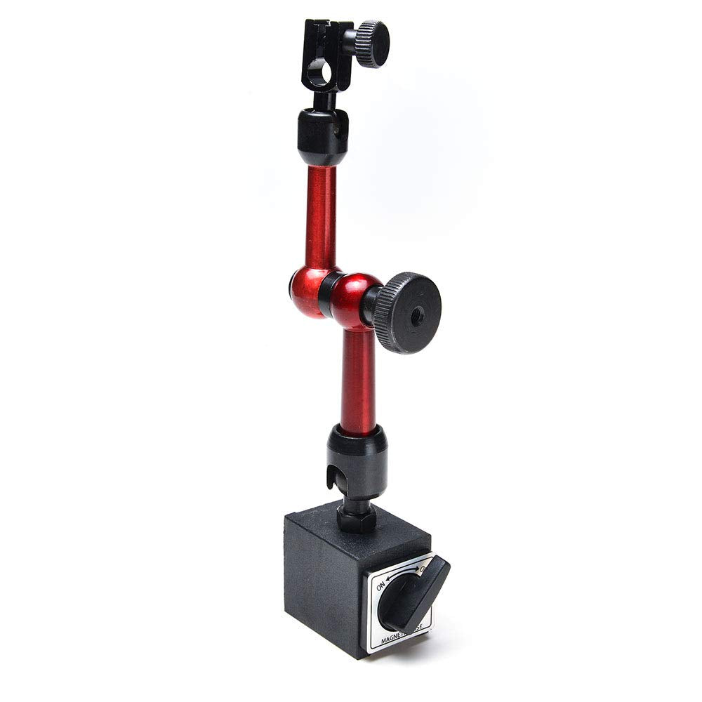 [Australia - AusPower] - AGPtek 3-Joint Red Adjustable Magnetic Base Holder for Digital Dial Indicator 