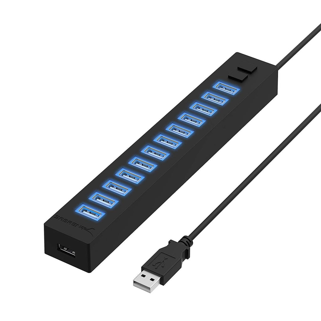 [Australia - AusPower] - SABRENT 13 Port High Speed USB 2.0 Hub with Power Adapter and 2 Control Switches (HB-U14P) 13-Port 