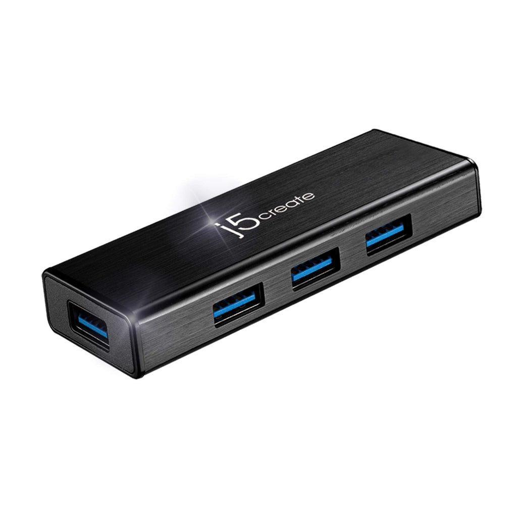 [Australia - AusPower] - j5create 4-Port Powered USB 3.0 Data Hub with 2 ft Extended Cale [15W Power Adapter Included] for Mac, MacBook, Windows, Laptop, Surface, XPS, PC (JUH340) 
