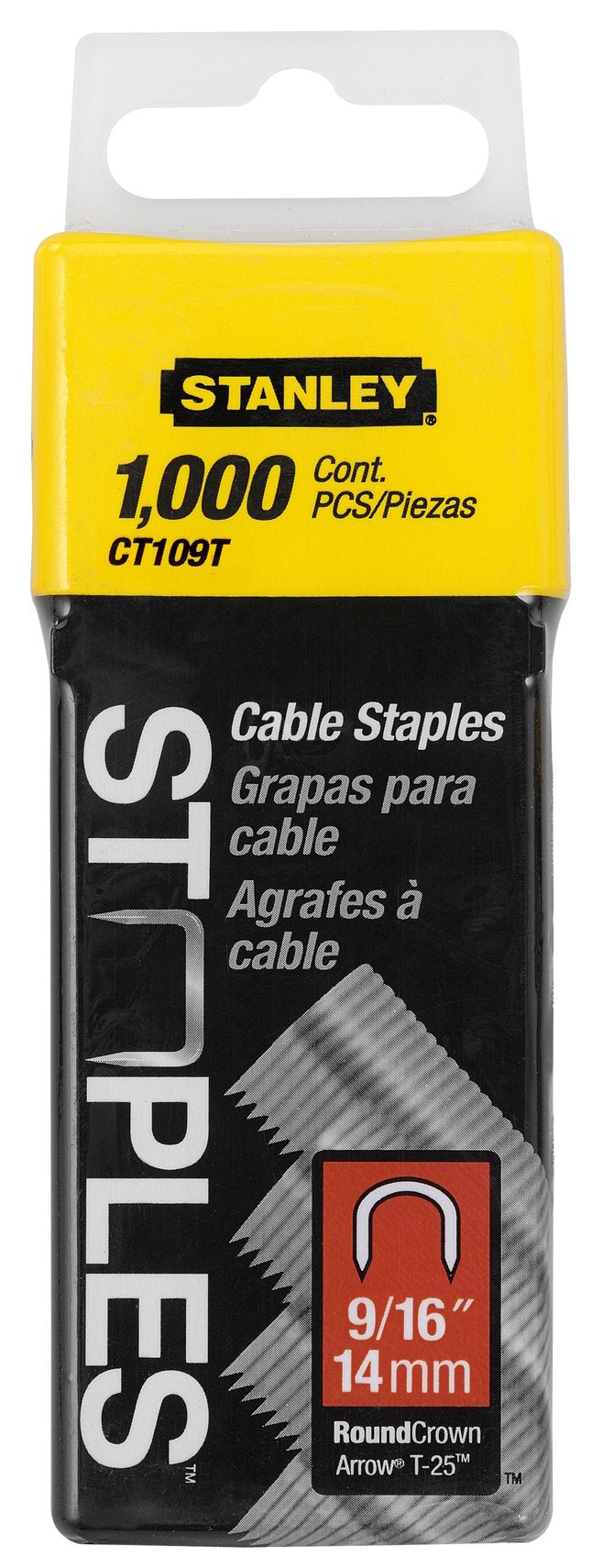 [Australia - AusPower] - (One Piece ) Cable Staple- Staples Cable 9/16 From Stanley Hand Tools (Part Number CT109T) 
