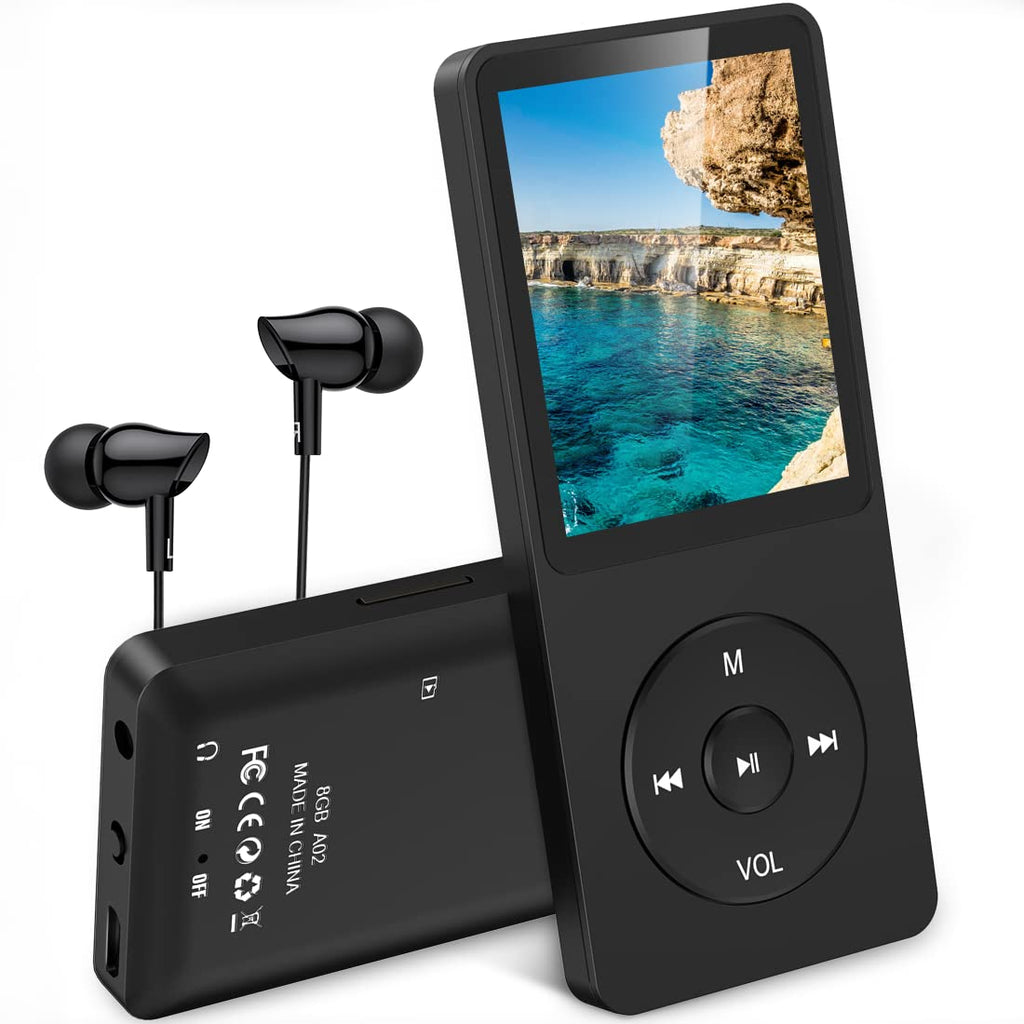 [Australia - AusPower] - AGPTEK A02 8GB MP3 Player, 70 Hours Playback Lossless Sound Music Player, Supports up to 128GB, Black 