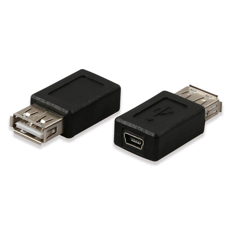 [Australia - AusPower] - Electop 2 Pack USB 2.0 A Female to USB B Mini 5 Pin Female Adapter Converter 