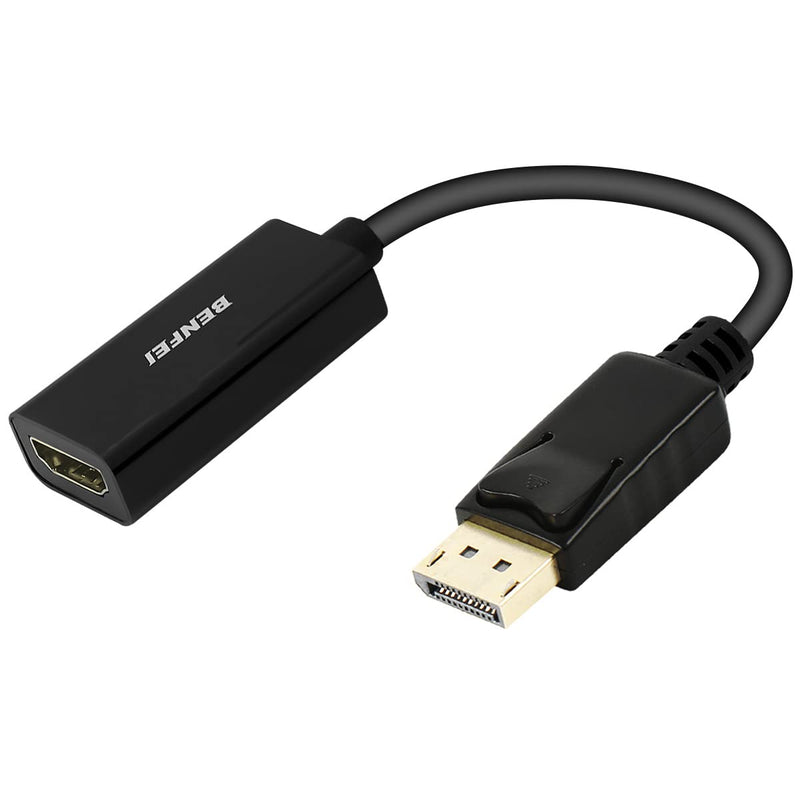 [Australia - AusPower] - DisplayPort to HDMI, Benfei Gold-Plated DP Display Port to HDMI Adapter (Male to Female) Compatible for Lenovo Dell HP and Other Brand 1 Black 