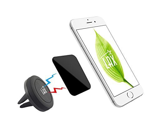 [Australia - AusPower] - Magnetic Air Vent Car Mount Holder for Smartphones Including iPhone 7, 7 Plus, 6, 6S, Galaxy S7, S6 Edge (1-Pack) 1-Pack: Black 