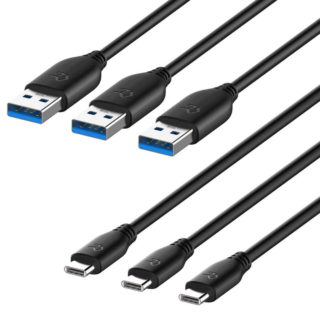 [Australia - AusPower] - Rankie USB-C to USB-A 3.0 Cable, Type C Charging and Data Transfer, 3-Pack 3 Feet 