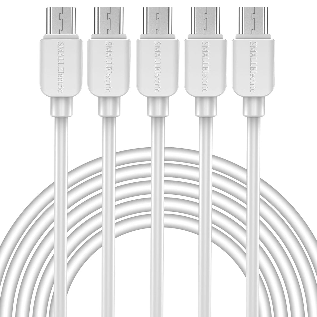 [Australia - AusPower] - Micro USB Cable (5-Pack, 6FT) Android Charger, SMALLElectric Micro USB Charger Cable Long Android Phone Charger Cord for Samsung Galaxy S7 S6 Edge J7 S5,Note 5 4,LG 4 K40 K20,MP3,Kindle,Tablet,White 5PACK 6FT 