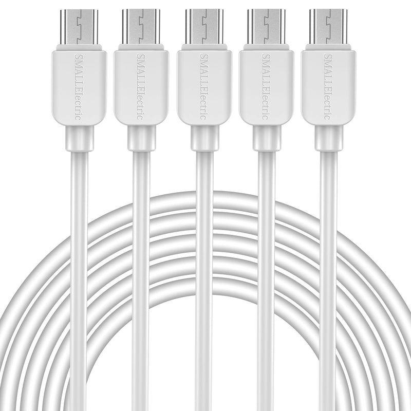 [Australia - AusPower] - Micro USB Cable (5-Pack, 6FT) Android Charger, SMALLElectric Micro USB Charger Cable Long Android Phone Charger Cord for Samsung Galaxy S7 S6 Edge J7 S5,Note 5 4,LG 4 K40 K20,MP3,Kindle,Tablet,White 5PACK 6FT 