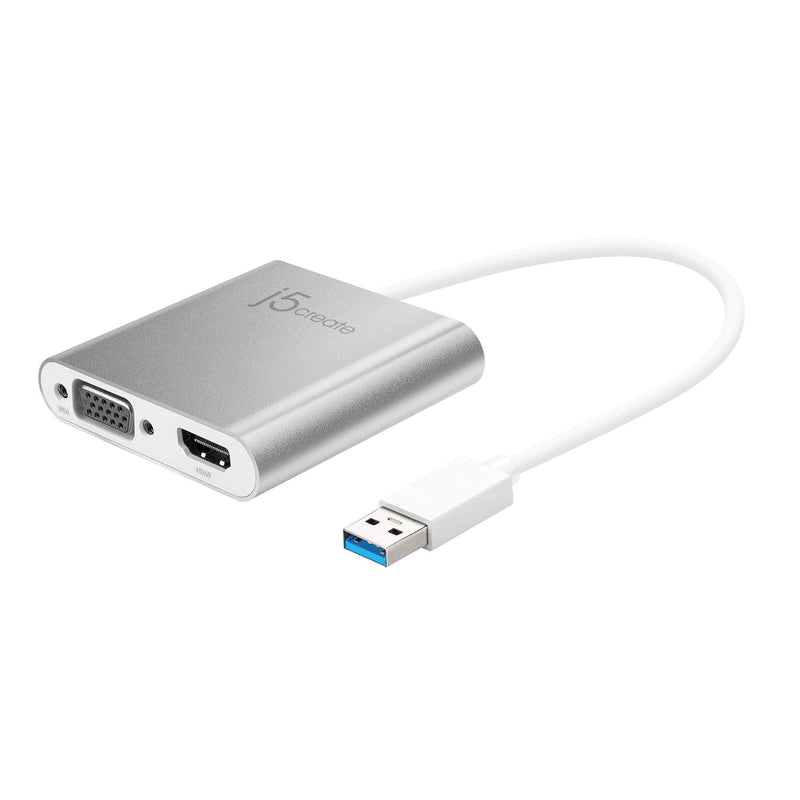[Australia - AusPower] - j5create USB 3.0 to Dual VGA HDMI Multi-Monitor Adapter- Compatible with Microsoft Windows 10/8.1/8 / 7 (32-bit or 64-bit) Mac OS X v10.8 or Later (with USB Type-A 3.0 Port) 