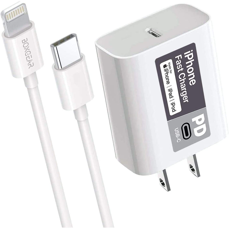 [Australia - AusPower] - Boxgear iPhone 12 Pro Fast Charger (Apple MFI Certificate) for iPhone 11, 11 Pro, 11 Pro Max - Boxgear 20W PD Power Adapter with USB-C to Lightning Cable for iPhone 12, 12 Pro, 12 Pro Max (3.3 FEET) 