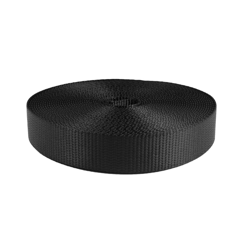 1 Inch Flat Nylon Black - Strapworks