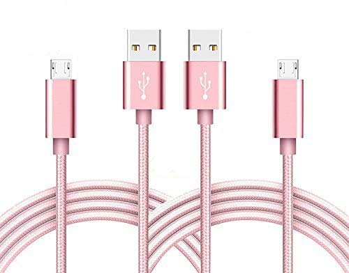 [Australia - AusPower] - Micro USB Cable, Linwood Nylon Braided Android Charger Cord USB 2.0 Sync Charging Cables Pink Compatible with Samsung Galaxy S7 S6, Note 5/4/3, LG, Nexus, HTC, Xb Bluetooth Headset(10FT 2PACK) 10FT 2PACK 