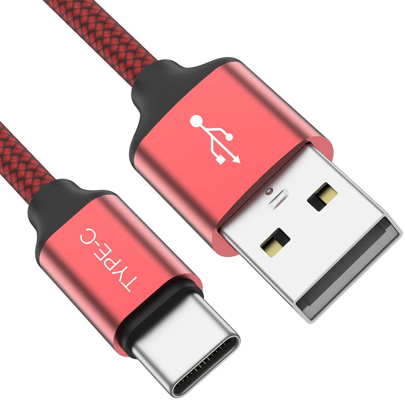 [Australia - AusPower] - USB Type C Cable,3FT 2PACK,USB-C Charging Cord Fast Charging Compatible Samsung Galaxy Note 9 8 S10 S9 S8 Plus,Google Pixel 2 XL,LG G7 V35 ThinQ,V30,Moto Z3 G6 X4,ZTE Blade Z Max X,OnePlus 6 5T(Red) Red 