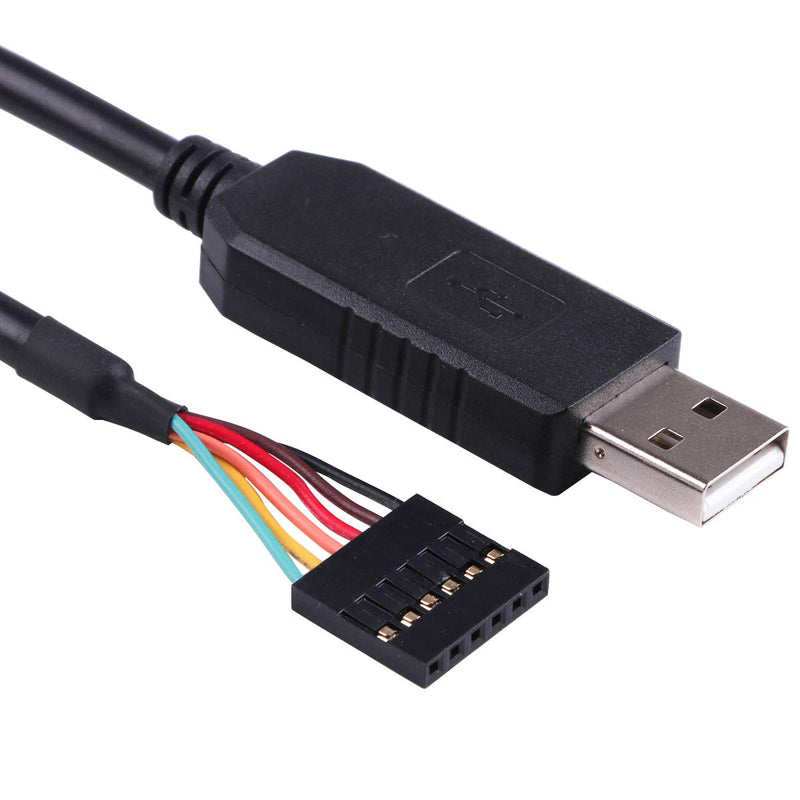 [Australia - AusPower] - FTDI Chip USB to 5v TTL UART Serial Cable 6 Way 0.1" Pitch Terminated Connector 5.0V Signalling Converter Adapter Cable 6FT Compatible TTL-232R-5V 