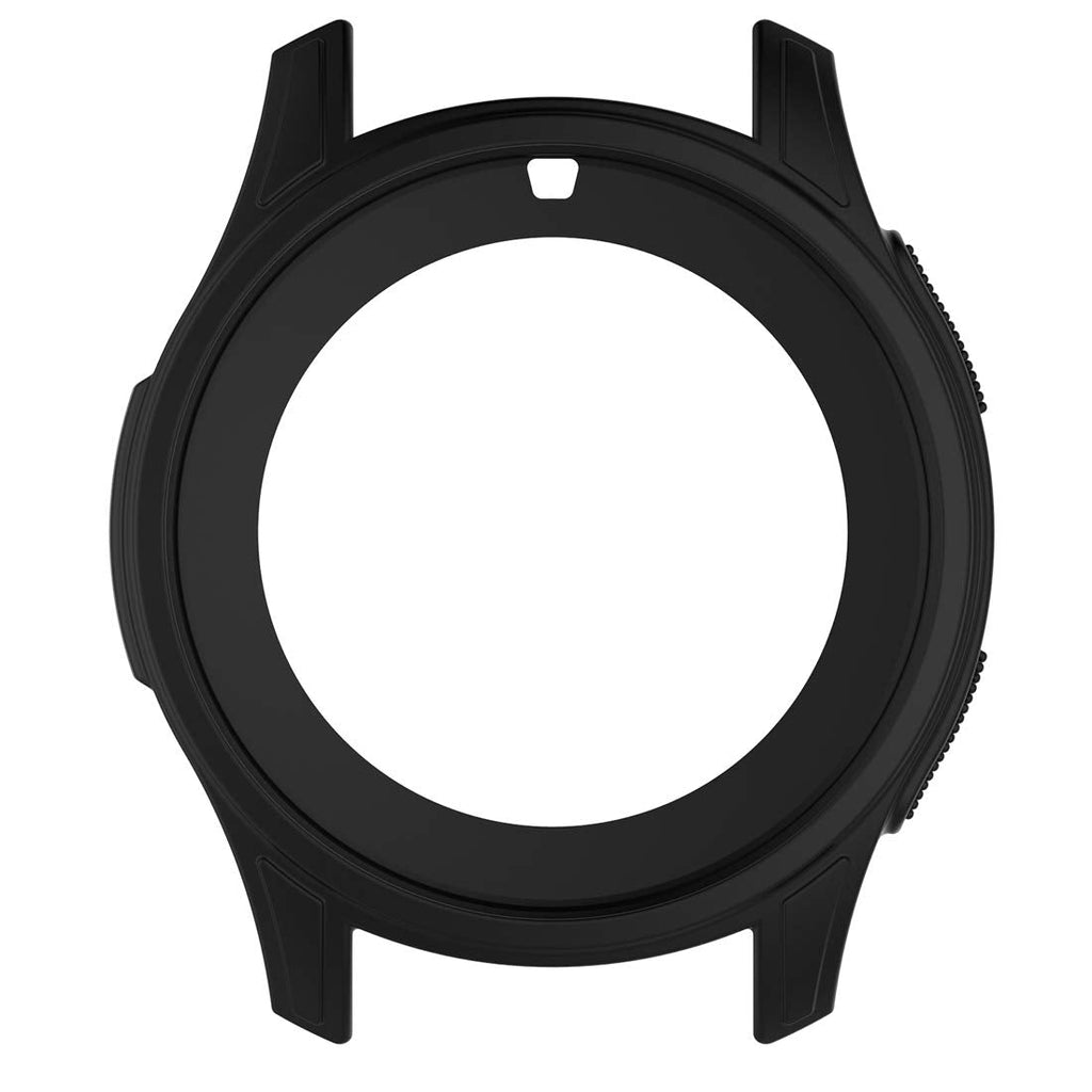 [Australia - AusPower] - AWADUO for Galaxy Watch 46mm Silicone Protective Case Cover Shell, Smartwatch Protective Case for Samsung Galaxy Watch 46mm/ Samsung Gear S3 Frontier SM-R760 Smartwatch, Soft and Durable(Black) Silicone Black 