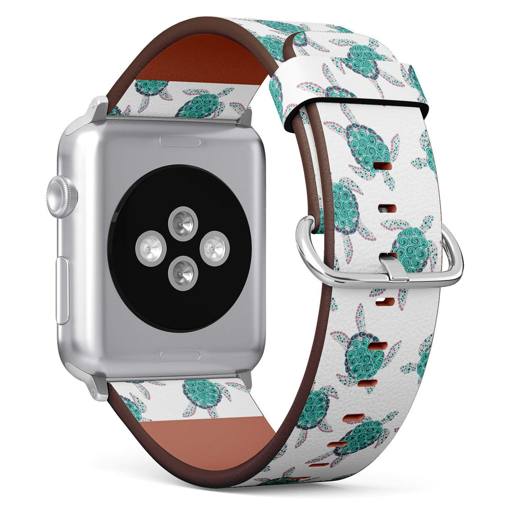 [Australia - AusPower] - (Sea Turtle Pattern) Patterned Leather Wristband Strap for Fitbit Ionic,The Replacement of Fitbit Ionic smartwatch Bands 