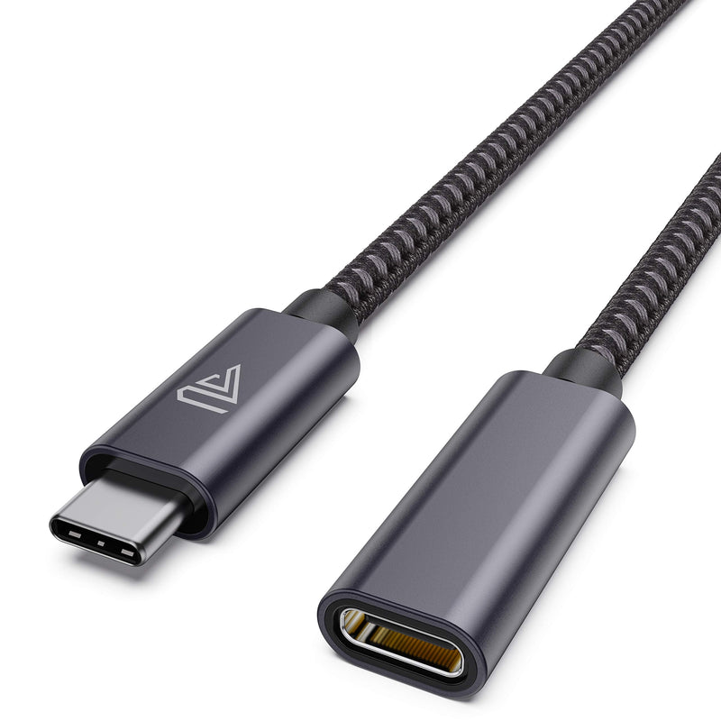 [Australia - AusPower] - Faracent USB Type C Extension Cable, (6Ft/1.8m) USB 3.1 (5gbps) Male to Female Extender Braided Data Cord for MacBook Pro, iPad Pro 2020, Surface, Samsung Galaxy S20/S10/S9 Type C Charger 6 FT Grey 