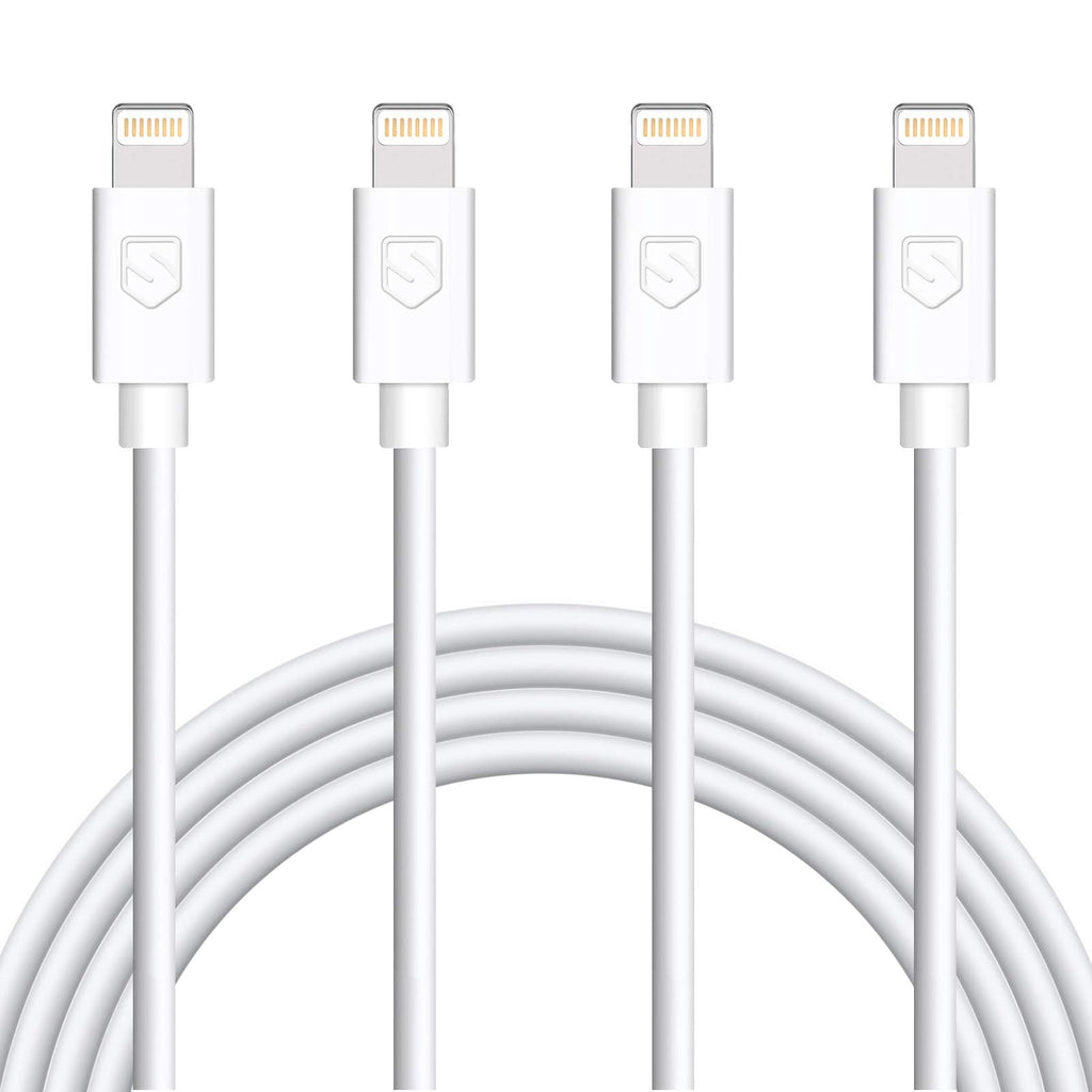 [Australia - AusPower] - iPhone Charger, 4Pack 6FT Lightning to USB Charging Cable Cord Compatible with iPhone 13 12 11 Pro 11 XS MAX XR X 8 8Plus 7 7Plus 6 6Plus 6S 6SPlus 5 5S SE (S-06WH) White 