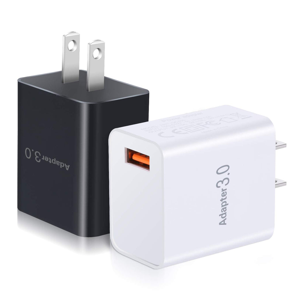 [Australia - AusPower] - Quick Charge 3.0 Wall Charger, OKRAY 2 Pack 18W Fast Charger Power Adapter Phone Charger Fast Charging Blocks Compatible iPhone 11/XR/XS/iPad, Samsung Galaxy S10/S9/S8, Note 10/9/8, Wireless Charger 