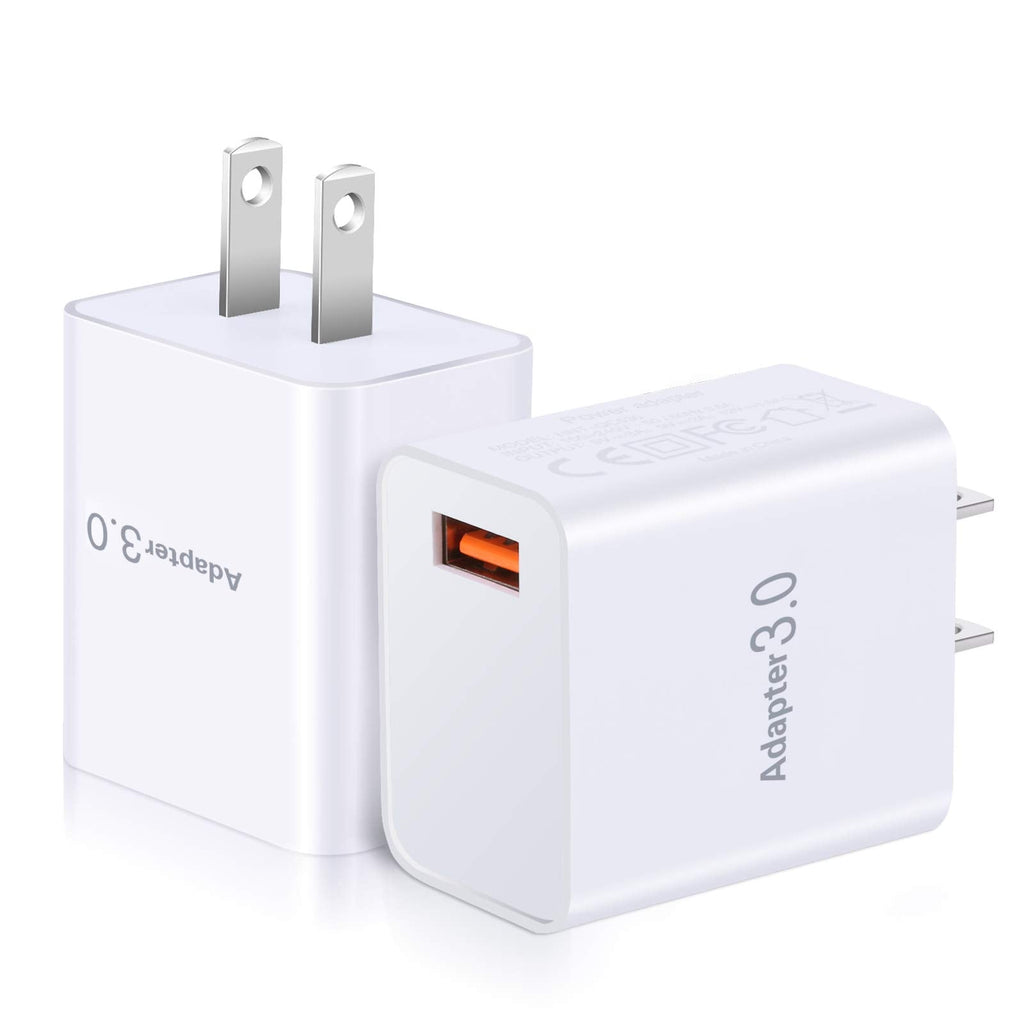 [Australia - AusPower] - Quick Charge 3.0 Wall Charger, OKRAY 2 Pack 18W Fast Charger Power Adapter Phone Charger Fast Charging Blocks Compatible iPhone 11/XR/XS/iPad, Samsung Galaxy S10/S9/S8, Note 10/9/8, Wireless Charger 