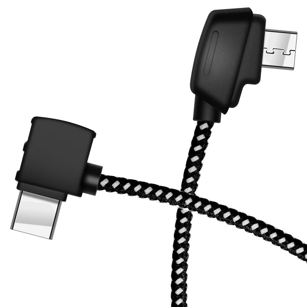 [Australia - AusPower] - Hanatora 3.66 Inch Micro AB to USB C Remote Controller Cable for DJI Mavic Mini,Mini SE,Mavic 2 Pro/Zoom,Mavic Air,Mavic Pro Platinum, Phone OTG Nylon Braided Data Cord Accessories(Type-c Connector) 